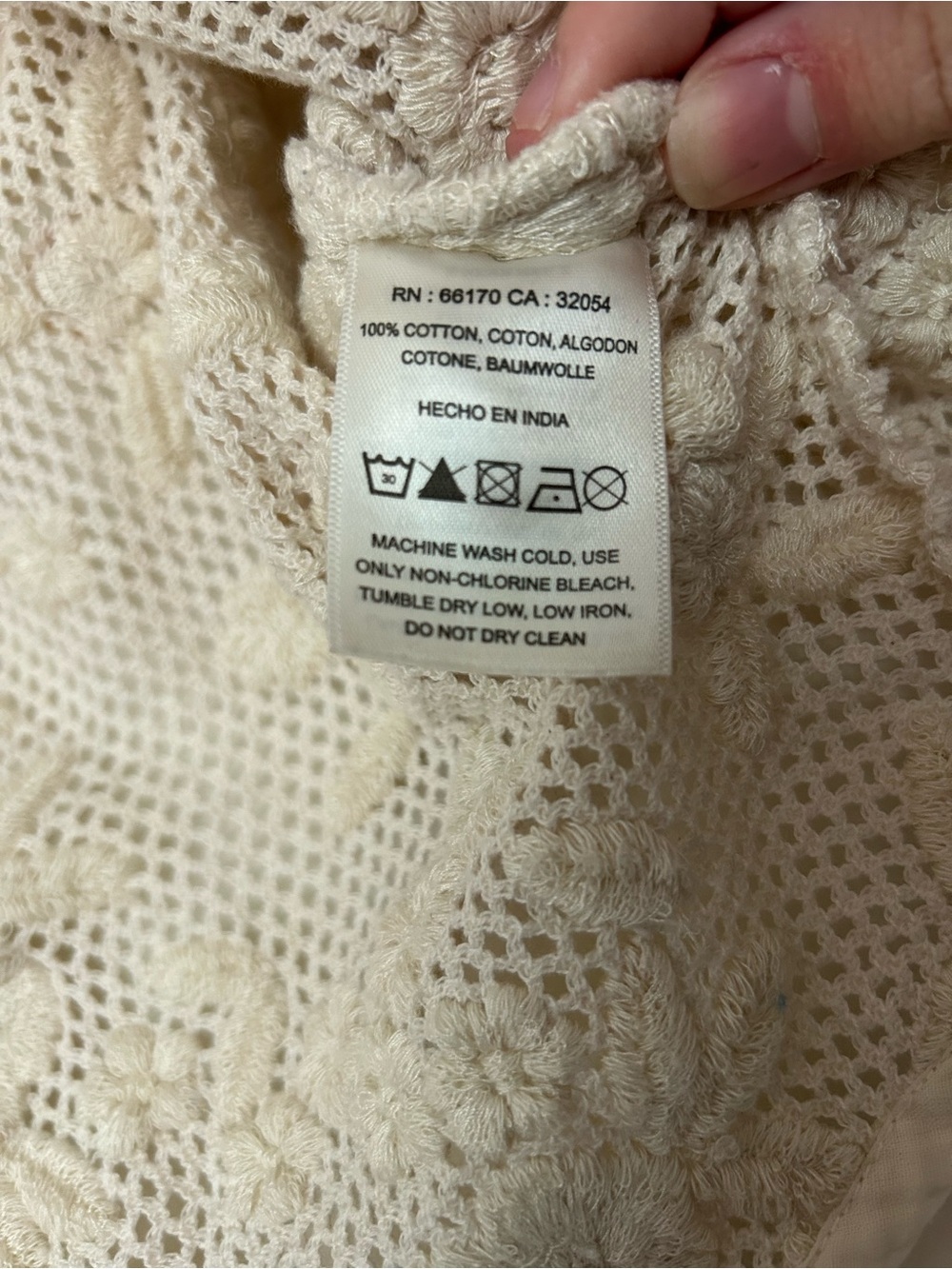Maeve Anthropologie cream color crochet floral rosette cardigan shrug one size - Picture 9 of 11